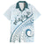 Pasifika Festival Family Matching Off Shoulder Short Dress and Hawaiian Shirt Tribal Pattern Blue Version LT01 Dad's Shirt - Short Sleeve Blue - Polynesian Pride