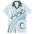 Pasifika Festival Family Matching Short Sleeve Bodycon Dress and Hawaiian Shirt Tribal Pattern Blue Version LT01 Dad's Shirt - Short Sleeve Blue - Polynesian Pride