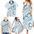 Pasifika Festival Family Matching Summer Maxi Dress and Hawaiian Shirt Tribal Pattern Blue Version LT01 - Polynesian Pride