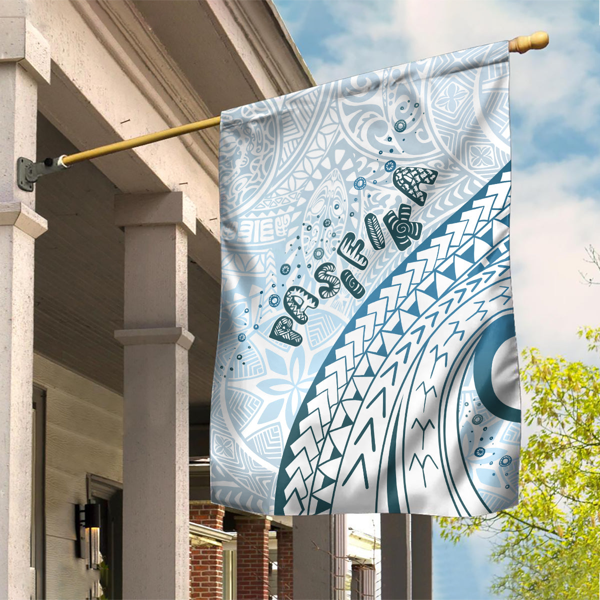 Pasifika Festival Garden Flag Tribal Pattern Blue Version LT01 House Flag Blue - Polynesian Pride
