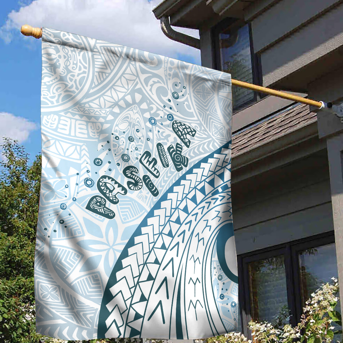 Pasifika Festival Garden Flag Tribal Pattern Blue Version LT01 - Polynesian Pride