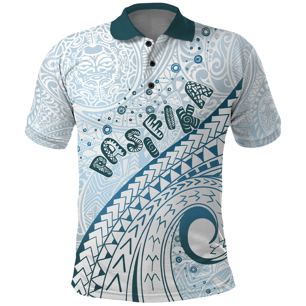 Pasifika Festival Polo Shirt Tribal Pattern Blue Version LT01 Blue - Polynesian Pride