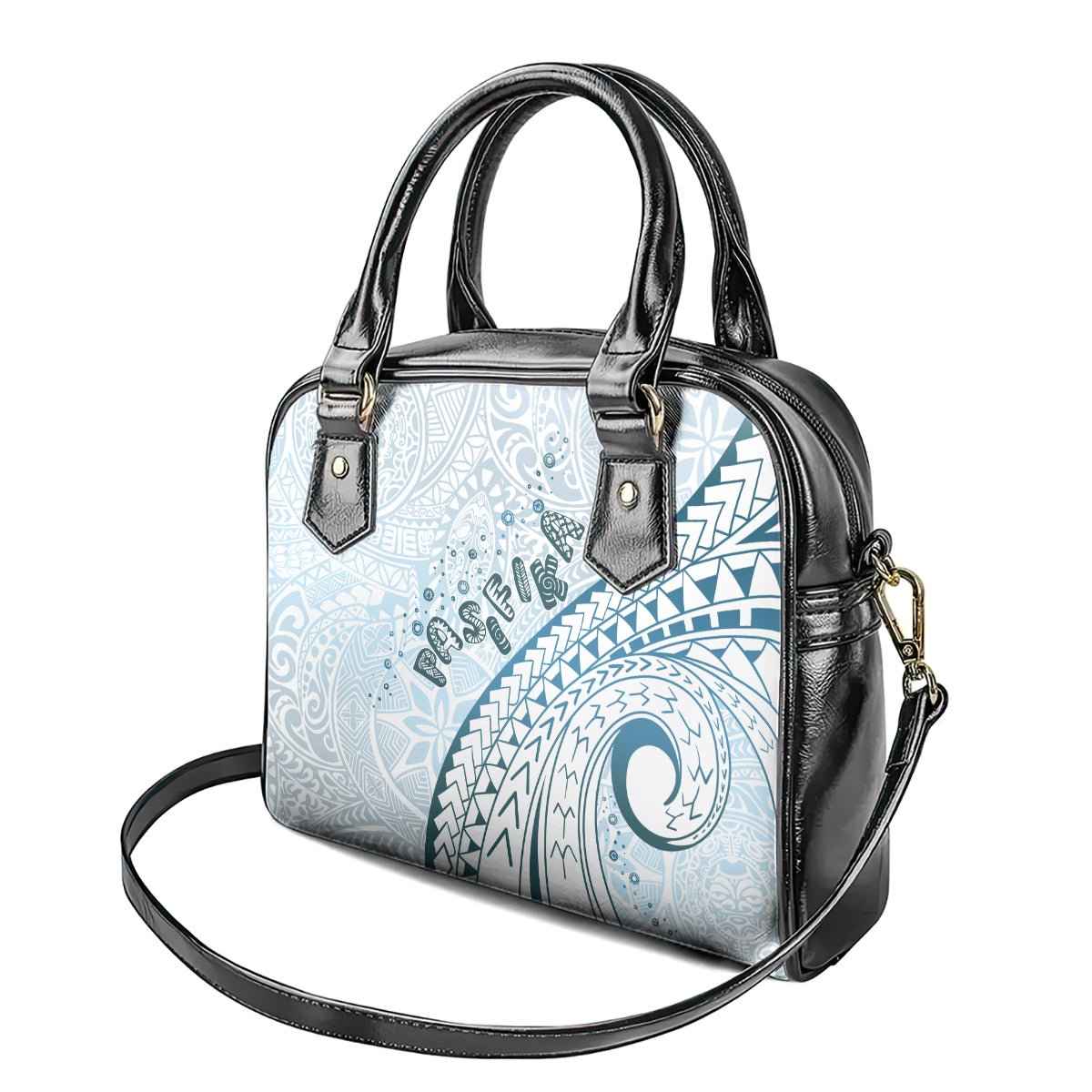 Pasifika Festival Shoulder Handbag Tribal Pattern Blue Version LT01 - Polynesian Pride