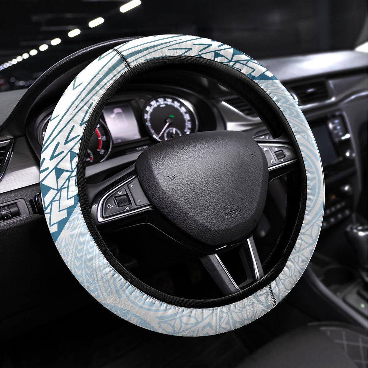 Pasifika Festival Steering Wheel Cover Tribal Pattern Blue Version