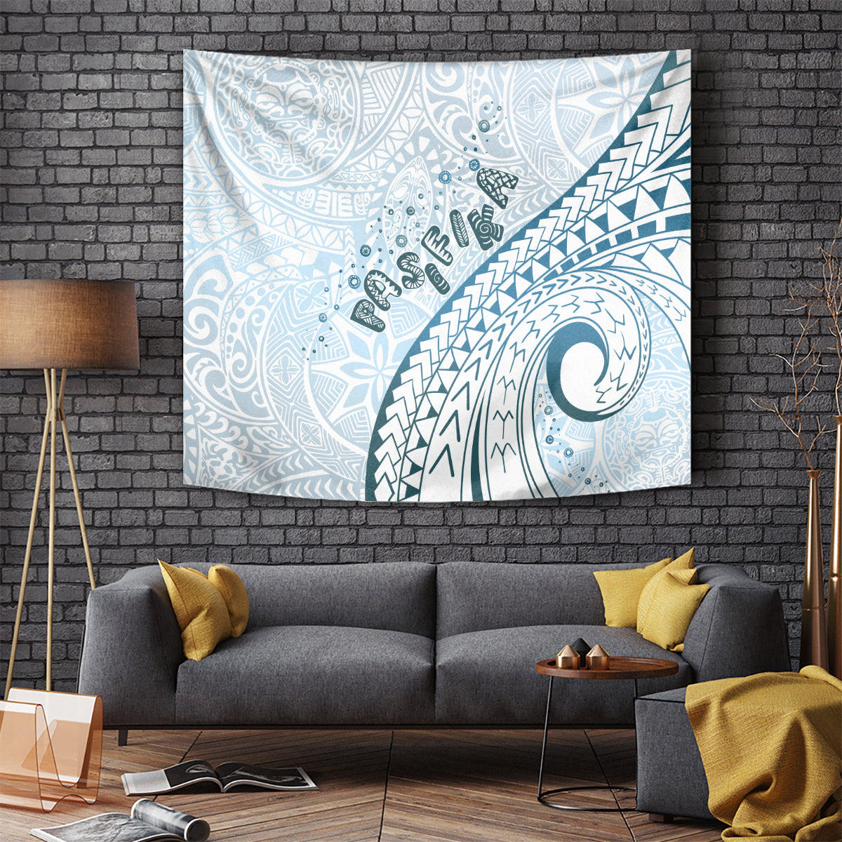 Pasifika Festival Tapestry Tribal Pattern Blue Version LT01 - Polynesian Pride
