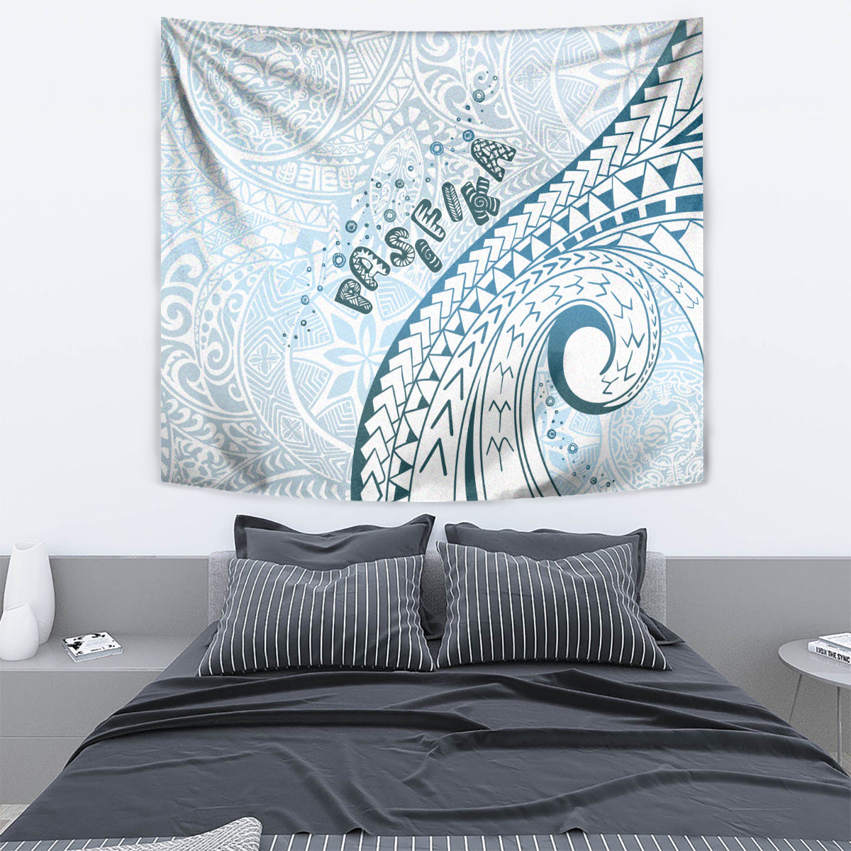 Pasifika Festival Tapestry Tribal Pattern Blue Version LT01 - Polynesian Pride