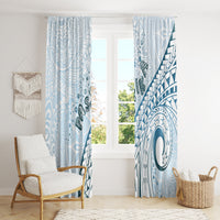 Pasifika Festival Window Curtain Tribal Pattern Blue Version LT01 - Polynesian Pride