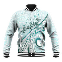 Pasifika Festival Baseball Jacket Tribal Pattern Teal Version LT01 Unisex Teal - Polynesian Pride