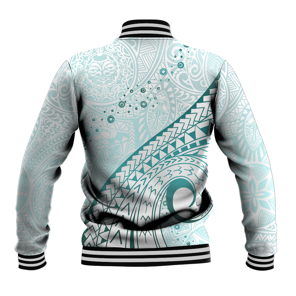 Pasifika Festival Baseball Jacket Tribal Pattern Teal Version LT01 - Polynesian Pride