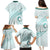 Pasifika Festival Family Matching Puletasi and Hawaiian Shirt Tribal Pattern Teal Version LT01 - Polynesian Pride