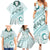 Pasifika Festival Family Matching Summer Maxi Dress and Hawaiian Shirt Tribal Pattern Teal Version LT01 - Polynesian Pride