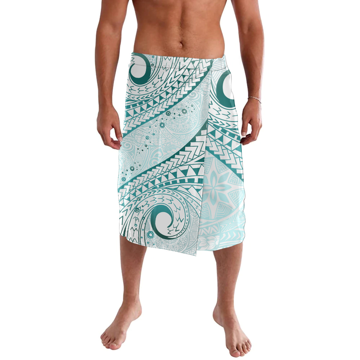 Pasifika Festival Lavalava Tribal Pattern Teal Version LT01 Teal - Polynesian Pride