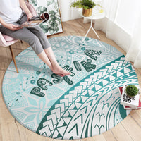 Pasifika Festival Round Carpet Tribal Pattern Teal Version LT01 - Polynesian Pride