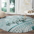 Pasifika Festival Round Carpet Tribal Pattern Teal Version