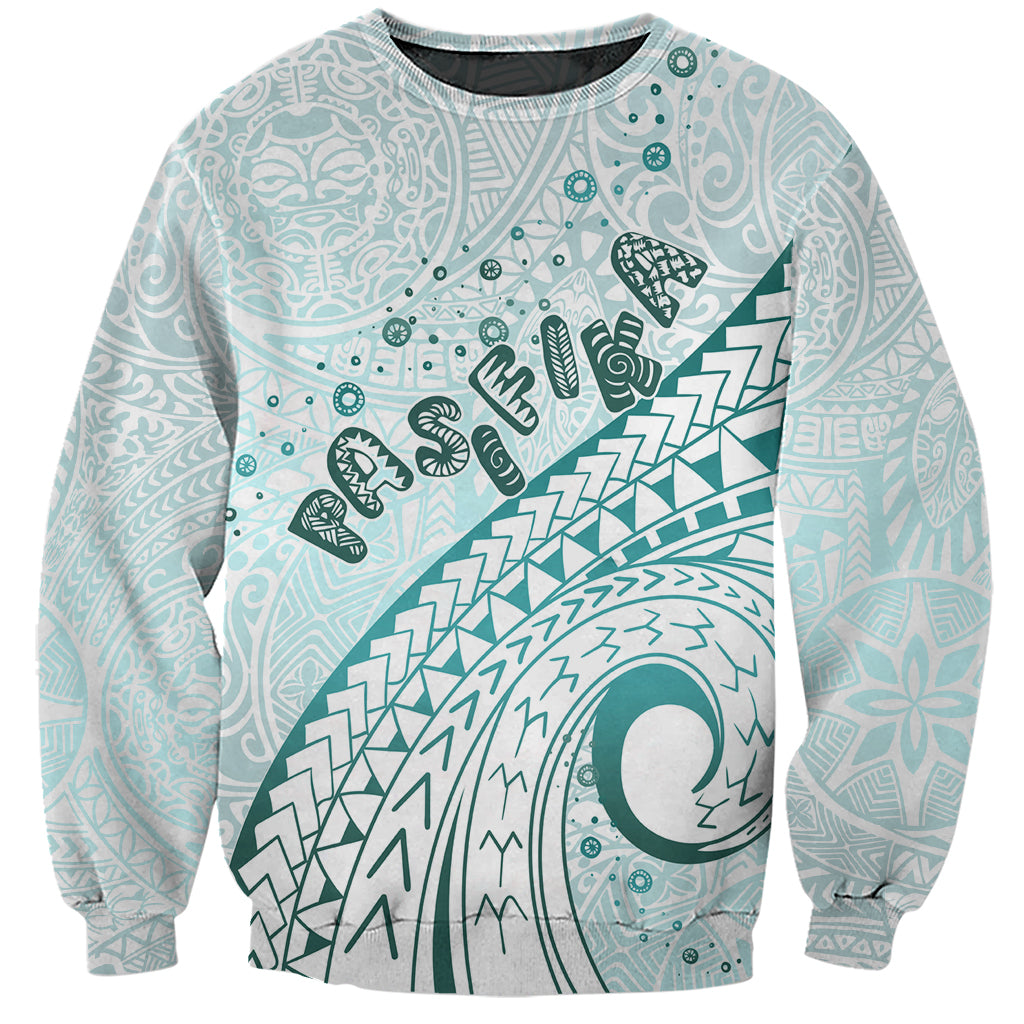 Pasifika Festival Sweatshirt Tribal Pattern Teal Version LT01 Unisex Teal - Polynesian Pride