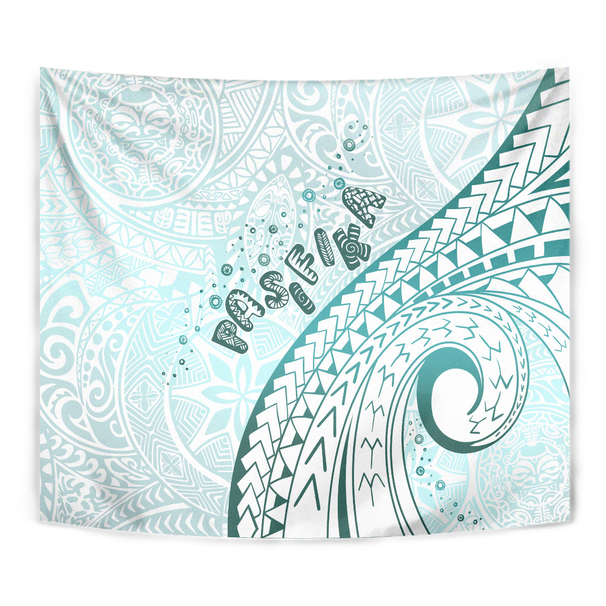 Pasifika Festival Tapestry Tribal Pattern Teal Version LT01 - Polynesian Pride