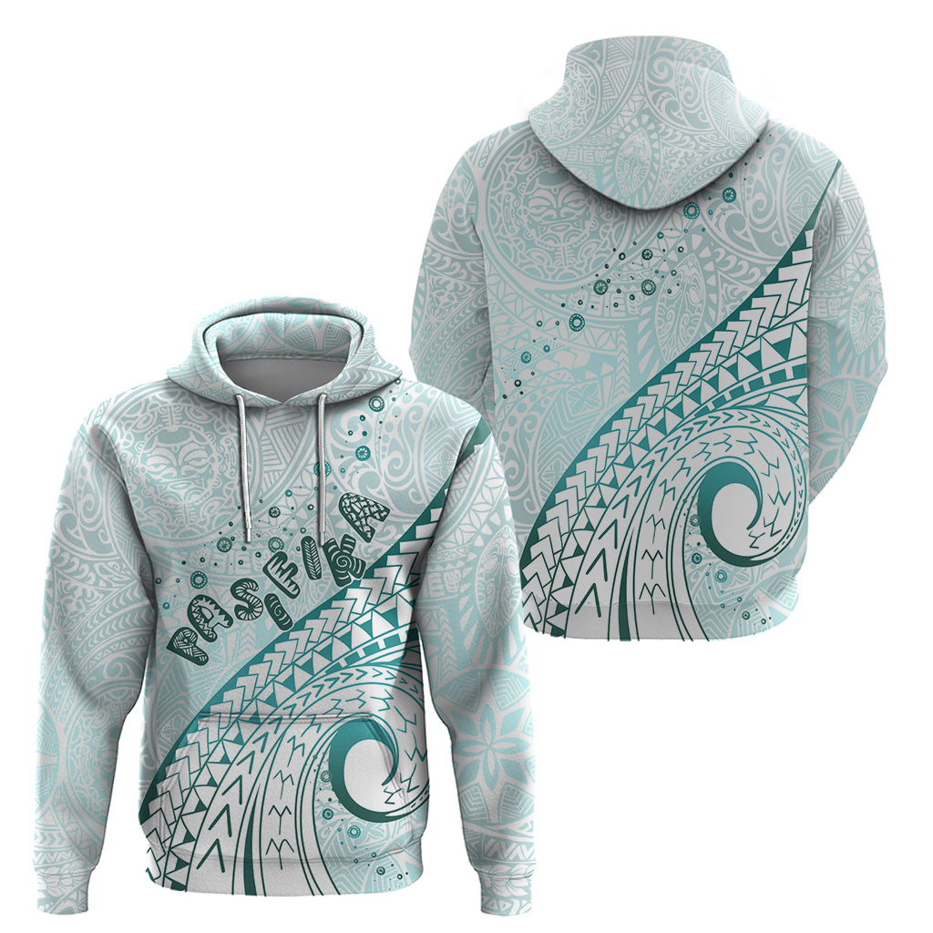 Pasifika Festival Zip Hoodie Tribal Pattern Teal Version LT01 - Polynesian Pride