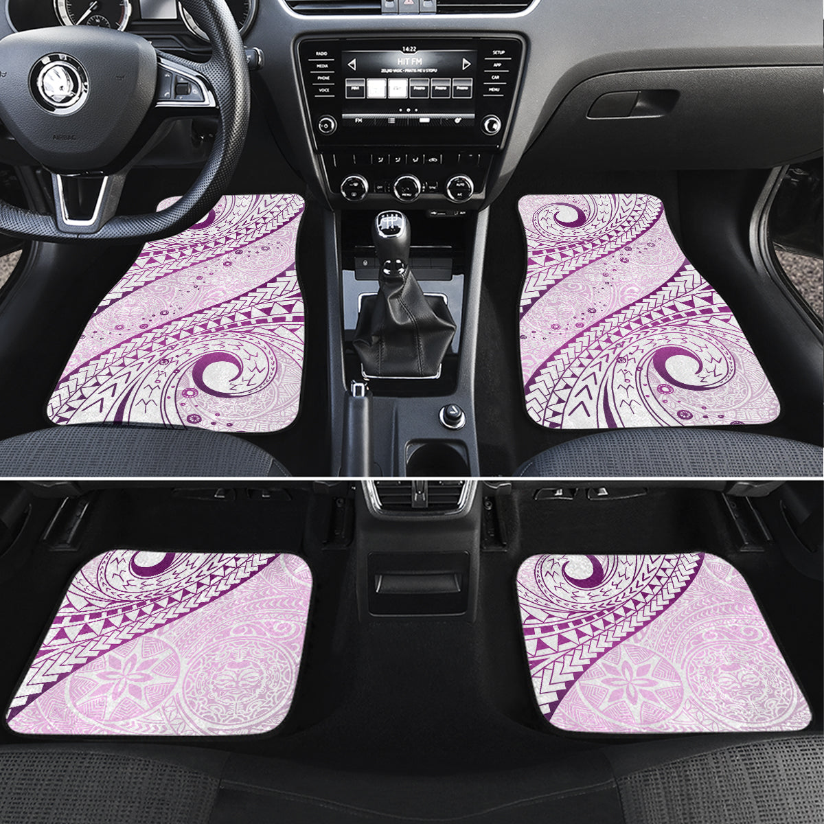 Pasifika Festival Car Mats Tribal Pattern Lilac Version LT01 Set 4pcs Purple - Polynesian Pride