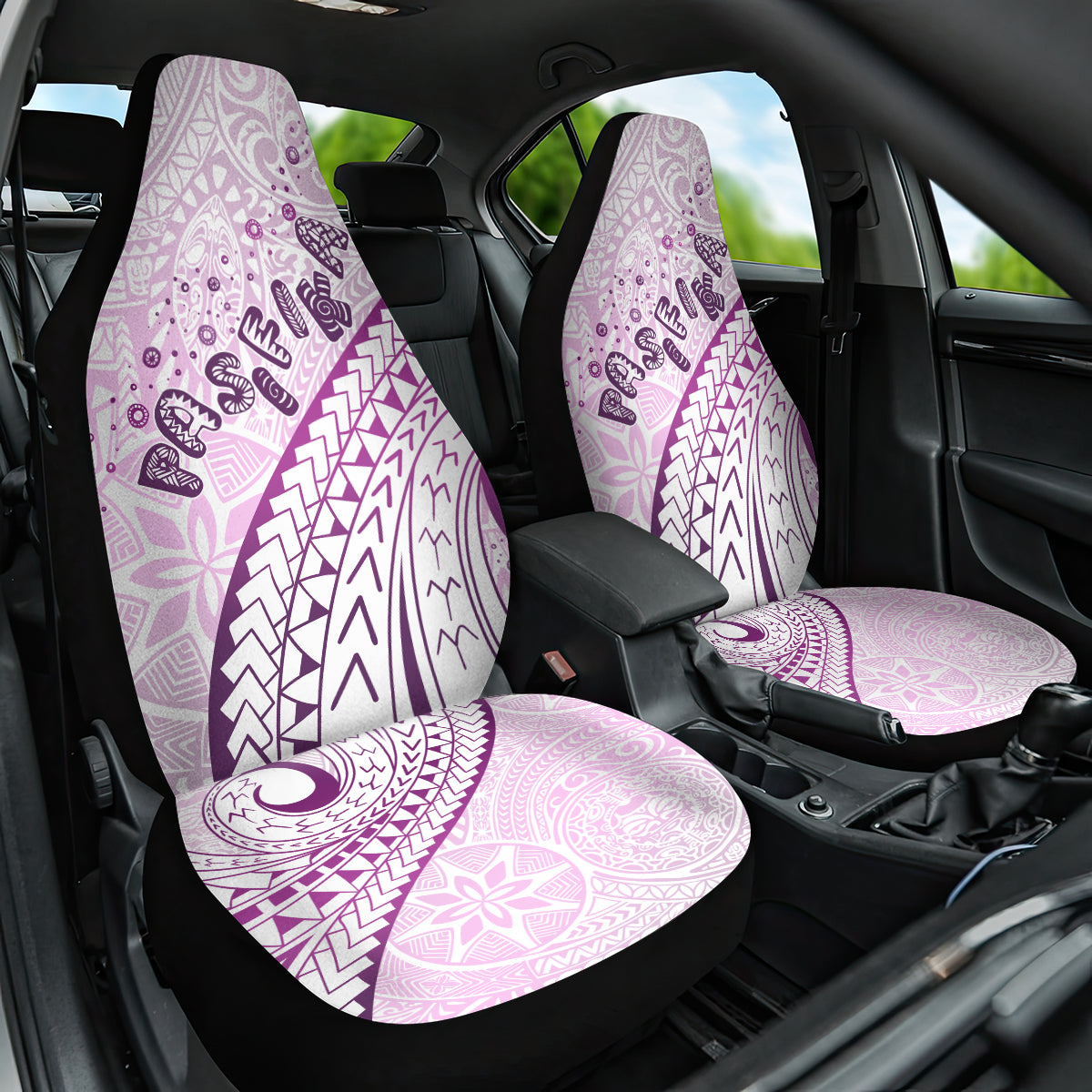 Pasifika Festival Car Seat Cover Tribal Pattern Lilac Version LT01 One Size Purple - Polynesian Pride