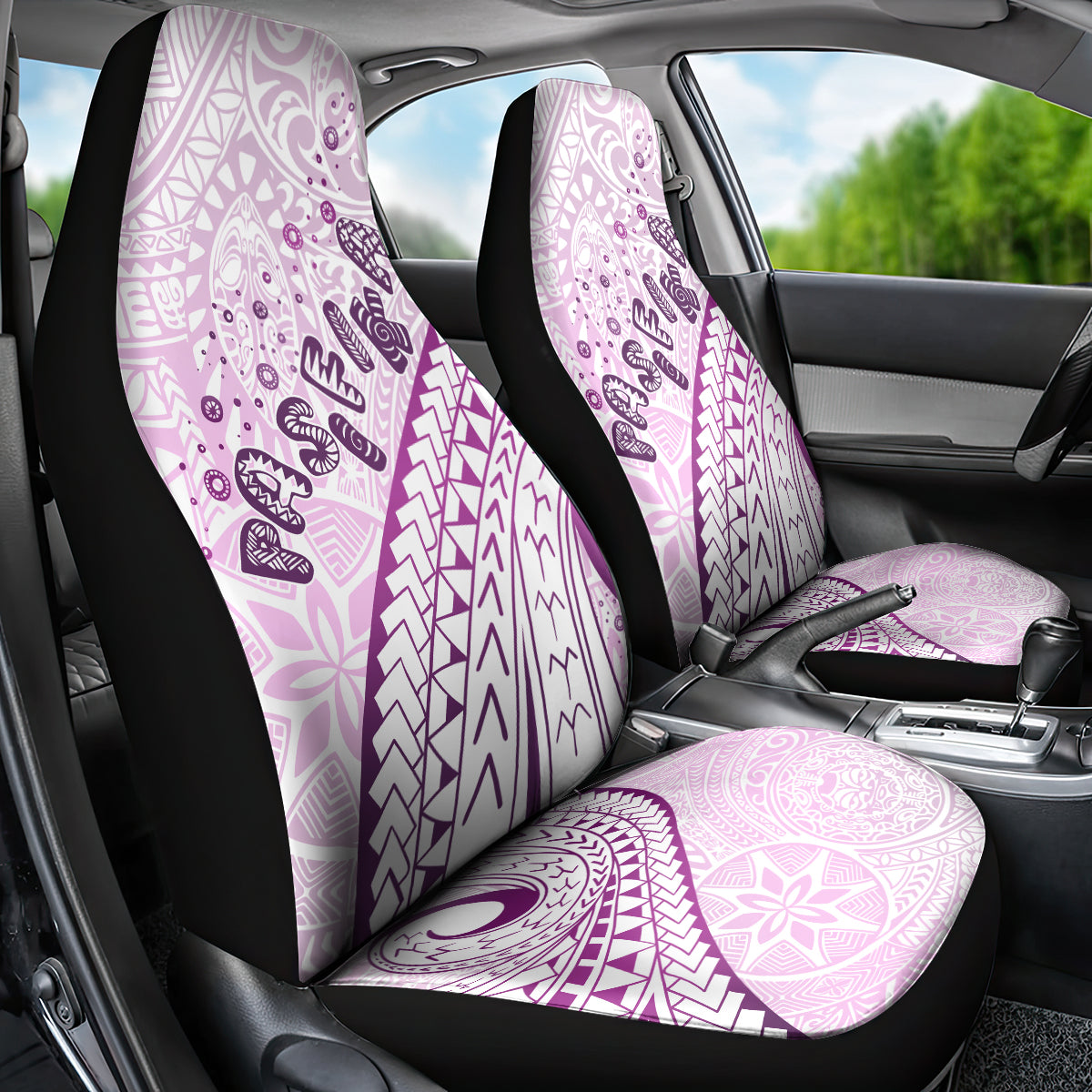 Pasifika Festival Car Seat Cover Tribal Pattern Lilac Version LT01 - Polynesian Pride