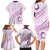 Pasifika Festival Family Matching Long Sleeve Bodycon Dress and Hawaiian Shirt Tribal Pattern Lilac Version LT01 - Polynesian Pride