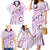 Pasifika Festival Family Matching Mermaid Dress and Hawaiian Shirt Tribal Pattern Lilac Version LT01 - Polynesian Pride