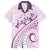 Pasifika Festival Family Matching Off Shoulder Long Sleeve Dress and Hawaiian Shirt Tribal Pattern Lilac Version LT01 Dad's Shirt - Short Sleeve Purple - Polynesian Pride