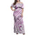 Pasifika Festival Family Matching Off Shoulder Maxi Dress and Hawaiian Shirt Tribal Pattern Lilac Version LT01 Mom's Dress Purple - Polynesian Pride