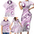 Pasifika Festival Family Matching Short Sleeve Bodycon Dress and Hawaiian Shirt Tribal Pattern Lilac Version LT01 - Polynesian Pride