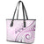 Pasifika Festival Leather Tote Bag Tribal Pattern Lilac Version