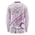 Pasifika Festival Long Sleeve Shirt Tribal Pattern Lilac Version LT01 - Polynesian Pride