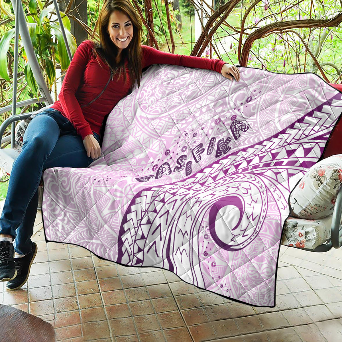 Pasifika Festival Quilt Tribal Pattern Lilac Version LT01 - Polynesian Pride