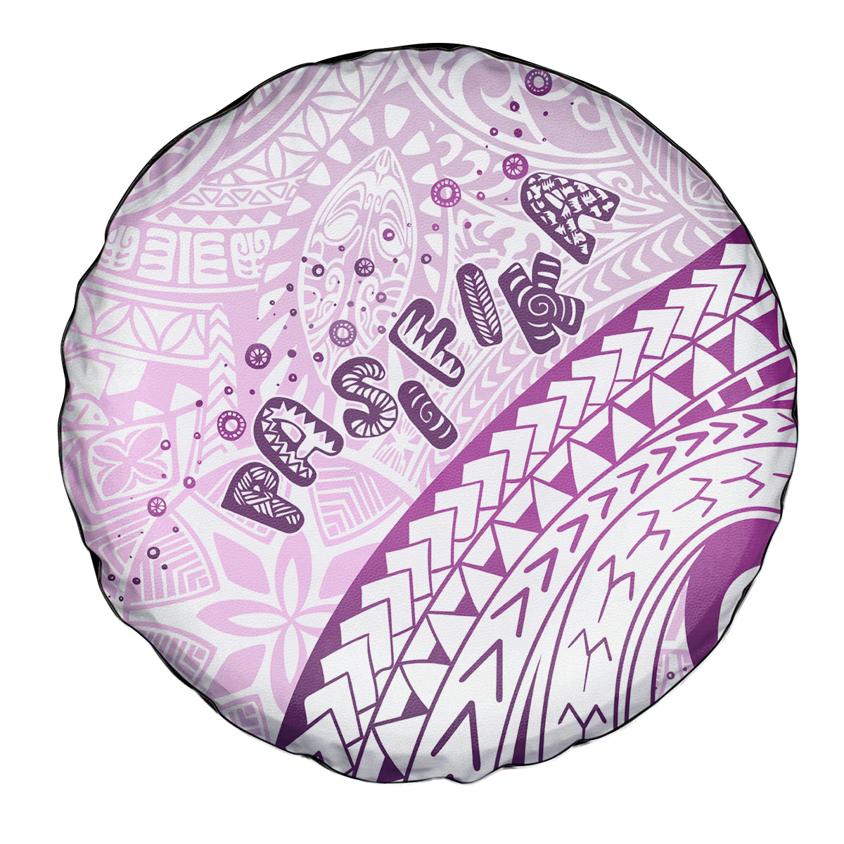 Pasifika Festival Spare Tire Cover Tribal Pattern Lilac Version LT01 - Polynesian Pride