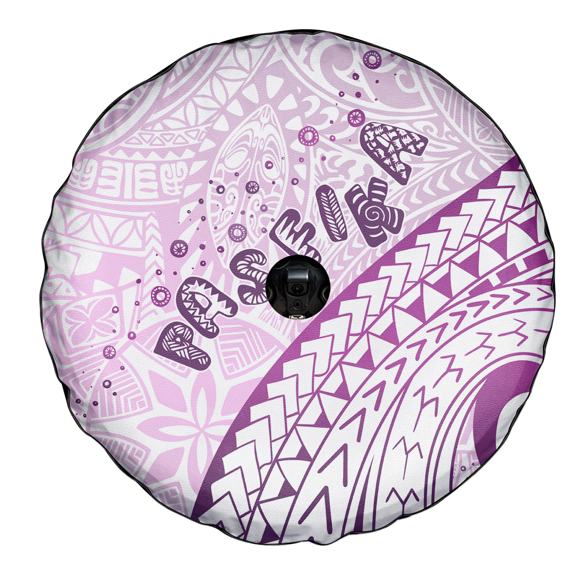 Pasifika Festival Spare Tire Cover Tribal Pattern Lilac Version LT01 - Polynesian Pride