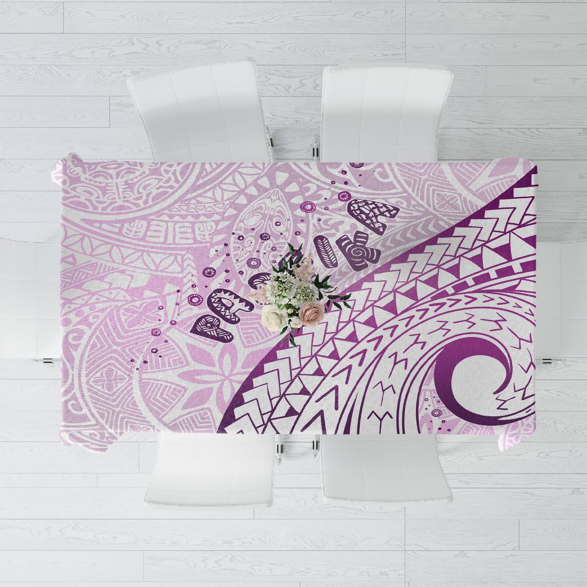 Pasifika Festival Tablecloth Tribal Pattern Lilac Version