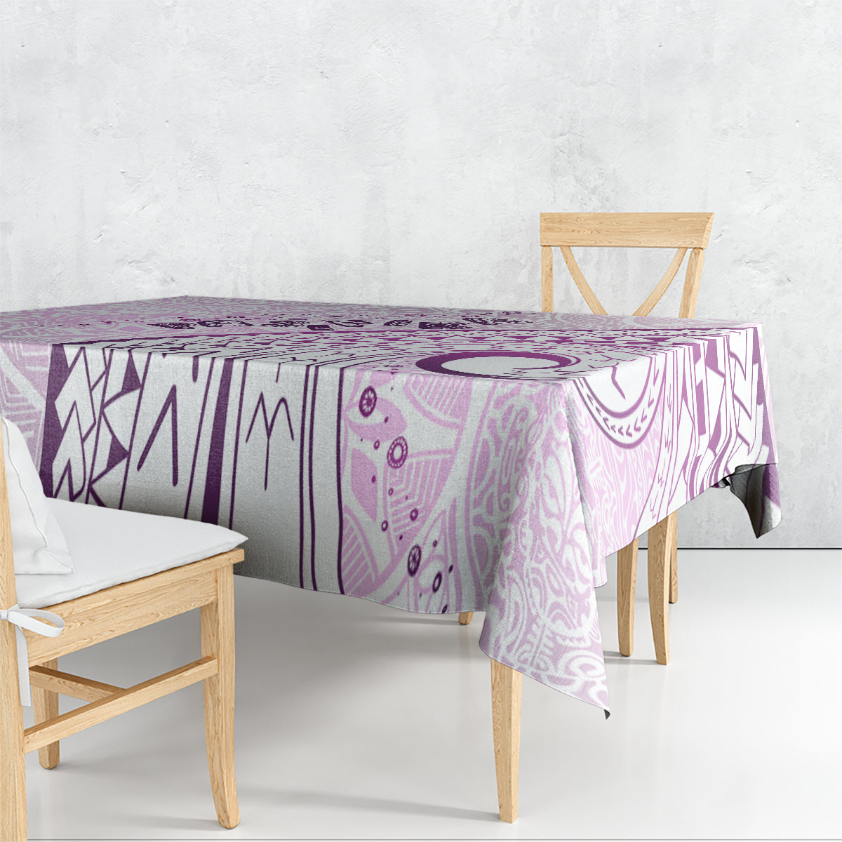 Pasifika Festival Tablecloth Tribal Pattern Lilac Version LT01 - Polynesian Pride