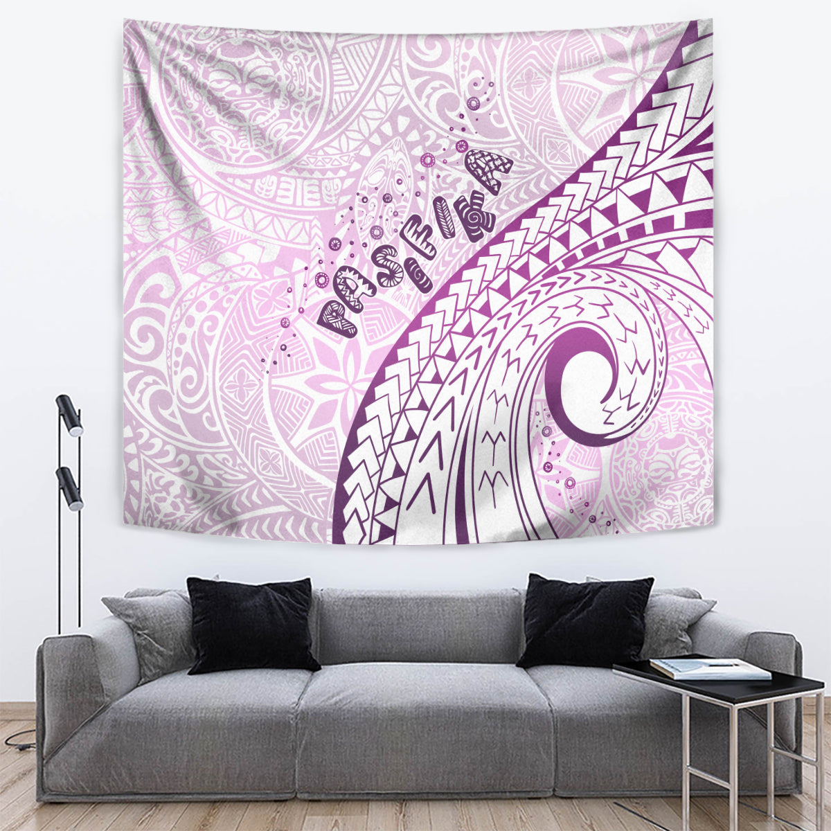 Pasifika Festival Tapestry Tribal Pattern Lilac Version LT01 Purple - Polynesian Pride