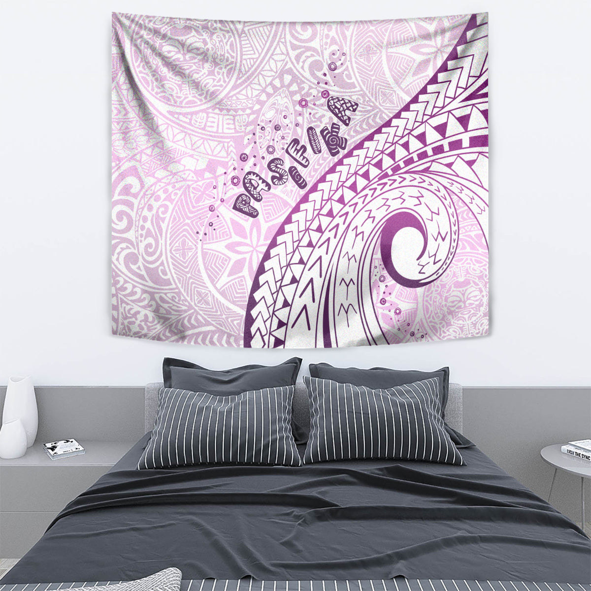 Pasifika Festival Tapestry Tribal Pattern Lilac Version LT01 - Polynesian Pride