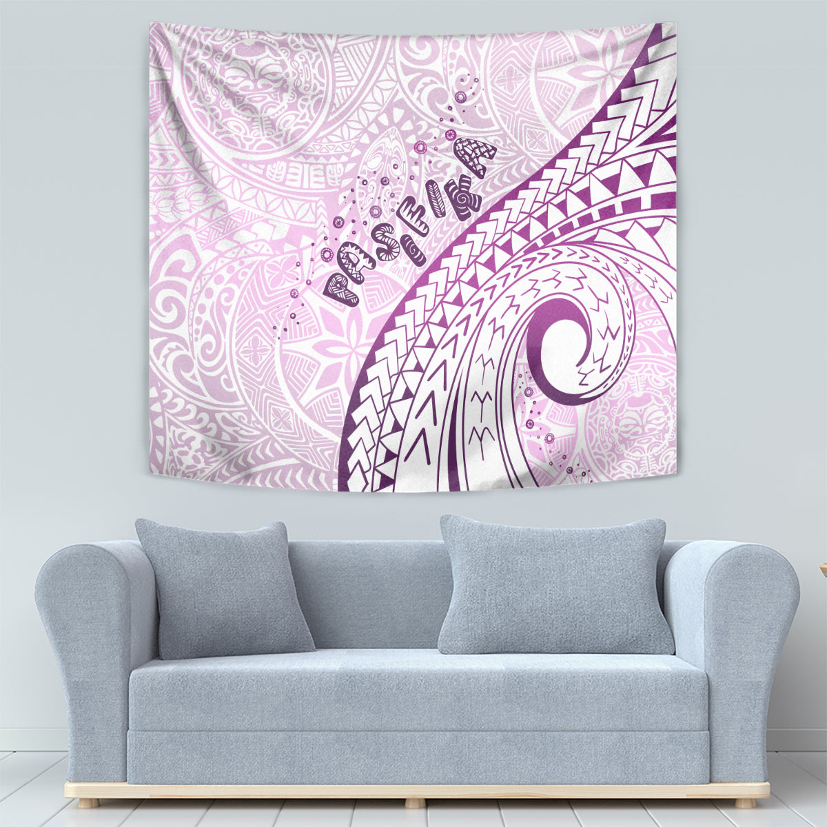 Pasifika Festival Tapestry Tribal Pattern Lilac Version LT01 - Polynesian Pride