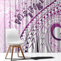 Pasifika Festival Window Curtain Tribal Pattern Lilac Version LT01 - Polynesian Pride