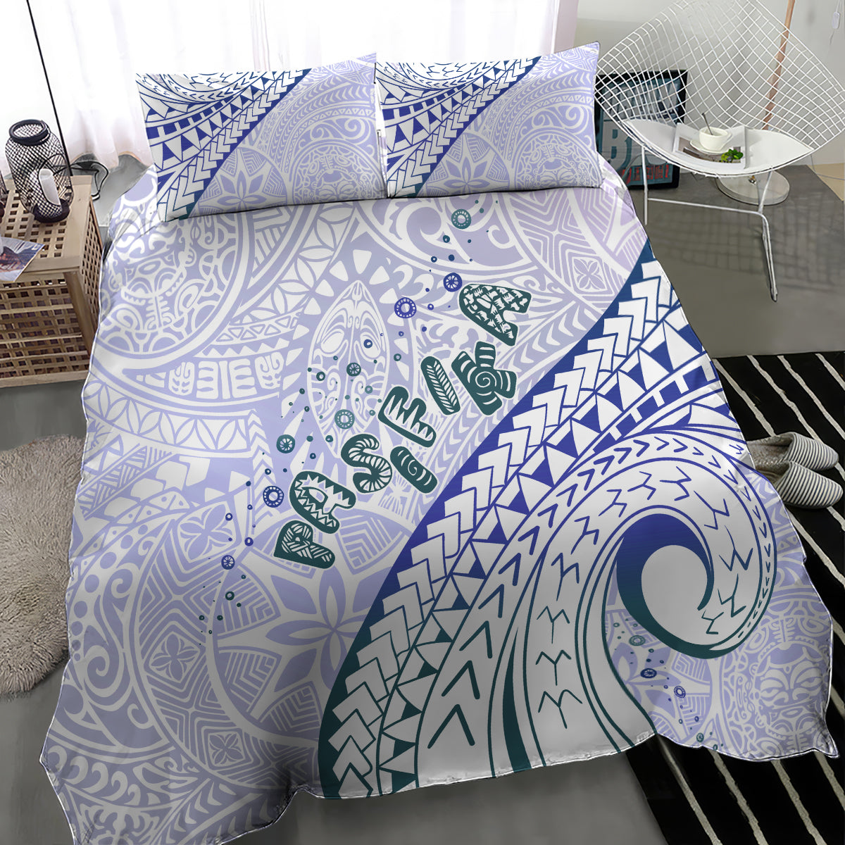 Pasifika Festival Bedding Set Tribal Pattern Violet Version LT01 - Polynesian Pride