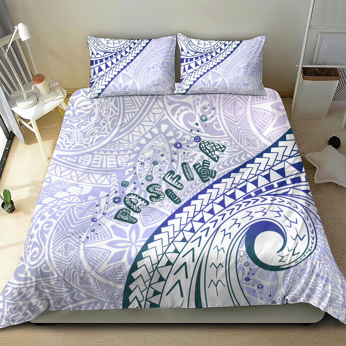 Pasifika Festival Bedding Set Tribal Pattern Violet Version LT01 - Polynesian Pride