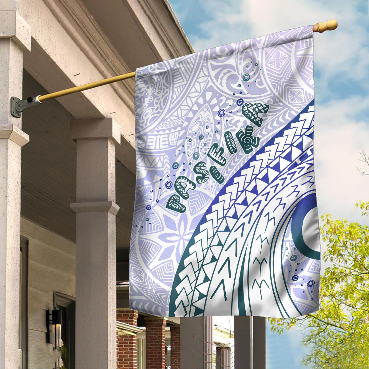 Pasifika Festival Garden Flag Tribal Pattern Violet Version LT01 House Flag Purple - Polynesian Pride