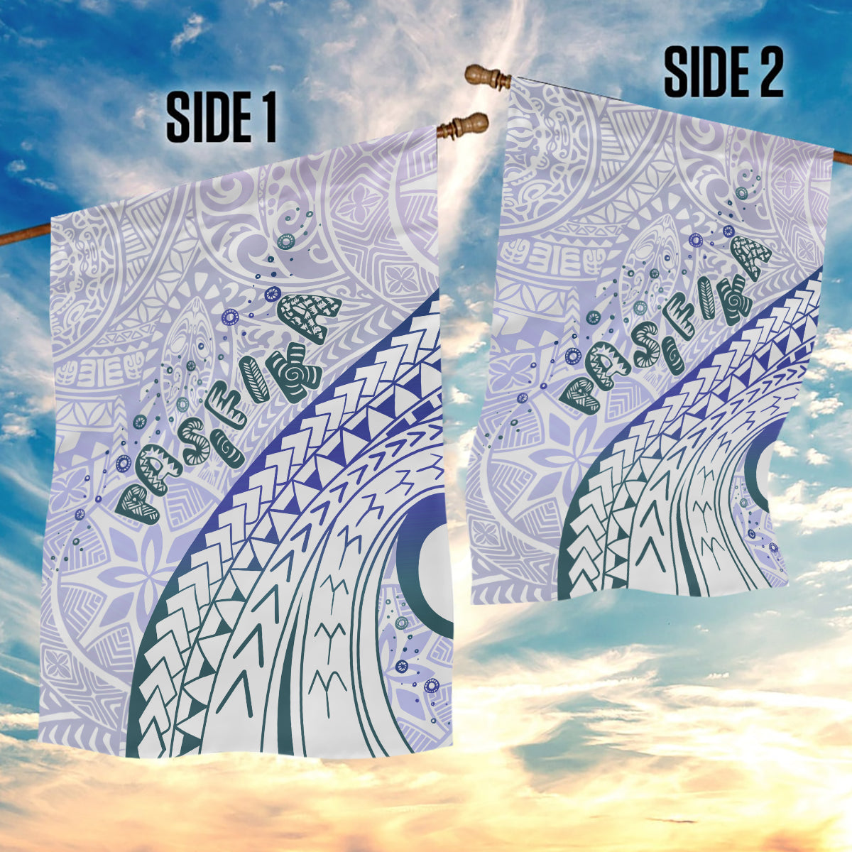 Pasifika Festival Garden Flag Tribal Pattern Violet Version LT01 - Polynesian Pride