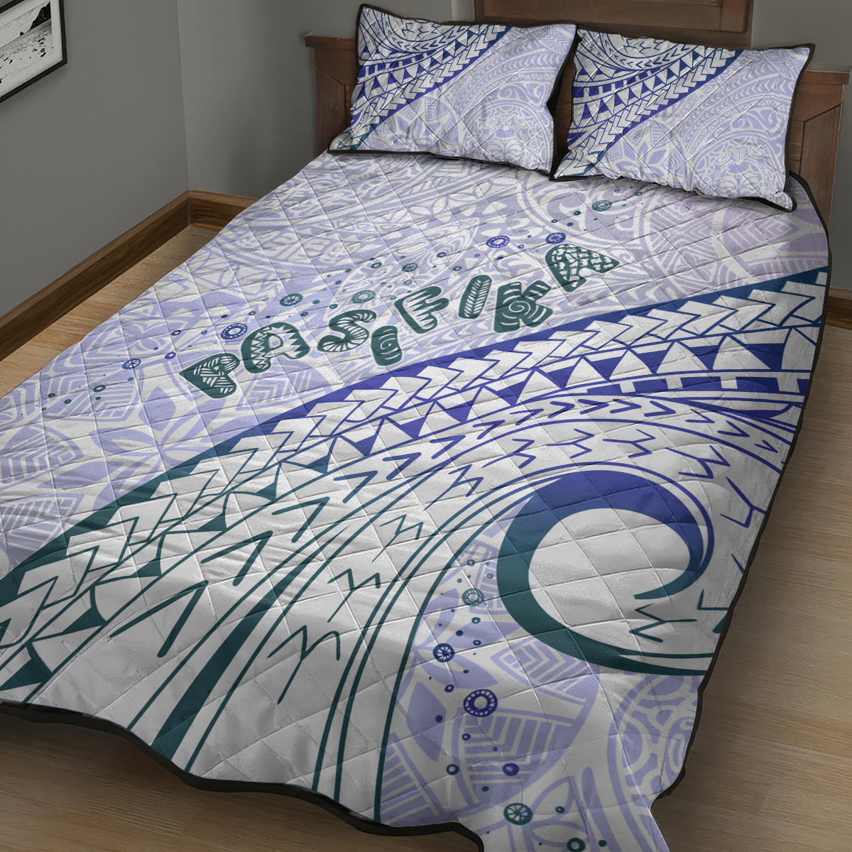 Pasifika Festival Quilt Bed Set Tribal Pattern Violet Version LT01 - Polynesian Pride
