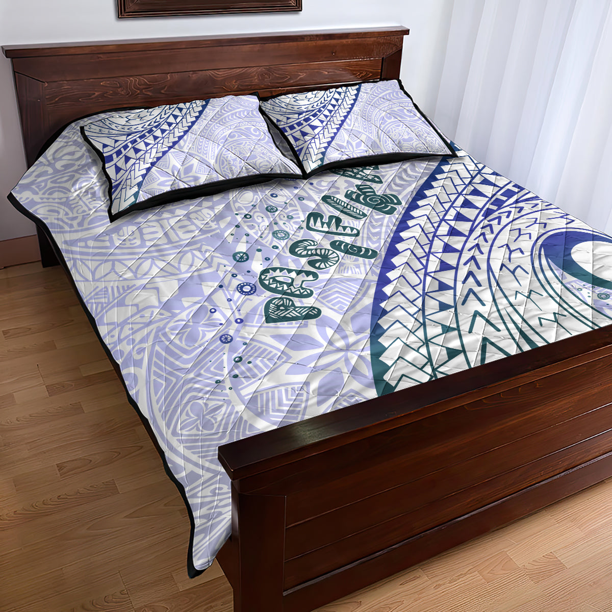 Pasifika Festival Quilt Bed Set Tribal Pattern Violet Version LT01 - Polynesian Pride