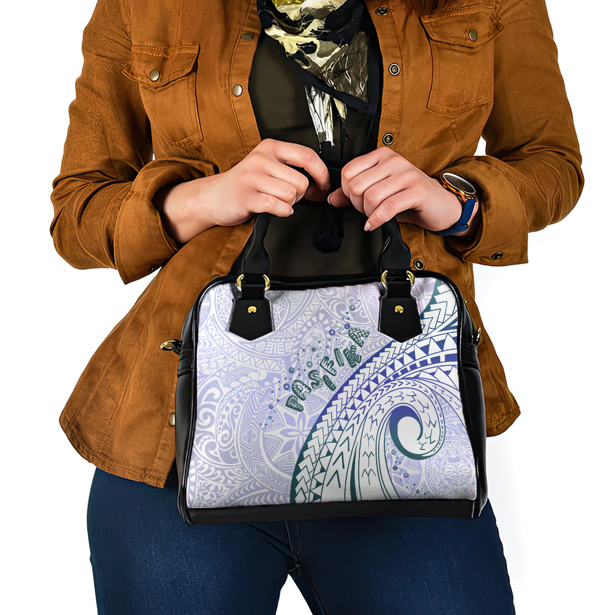 Pasifika Festival Shoulder Handbag Tribal Pattern Violet Version LT01 - Polynesian Pride