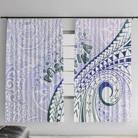 Pasifika Festival Window Curtain Tribal Pattern Violet Version LT01 With Hooks Purple - Polynesian Pride