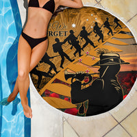 ANZAC Day 2024 Beach Blanket Silver Fern With A Trumpet Soldier LT01 - Polynesian Pride