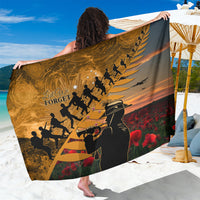ANZAC Day 2024 Sarong Silver Fern With A Trumpet Soldier LT01 One Size 44 x 66 inches Art - Polynesian Pride